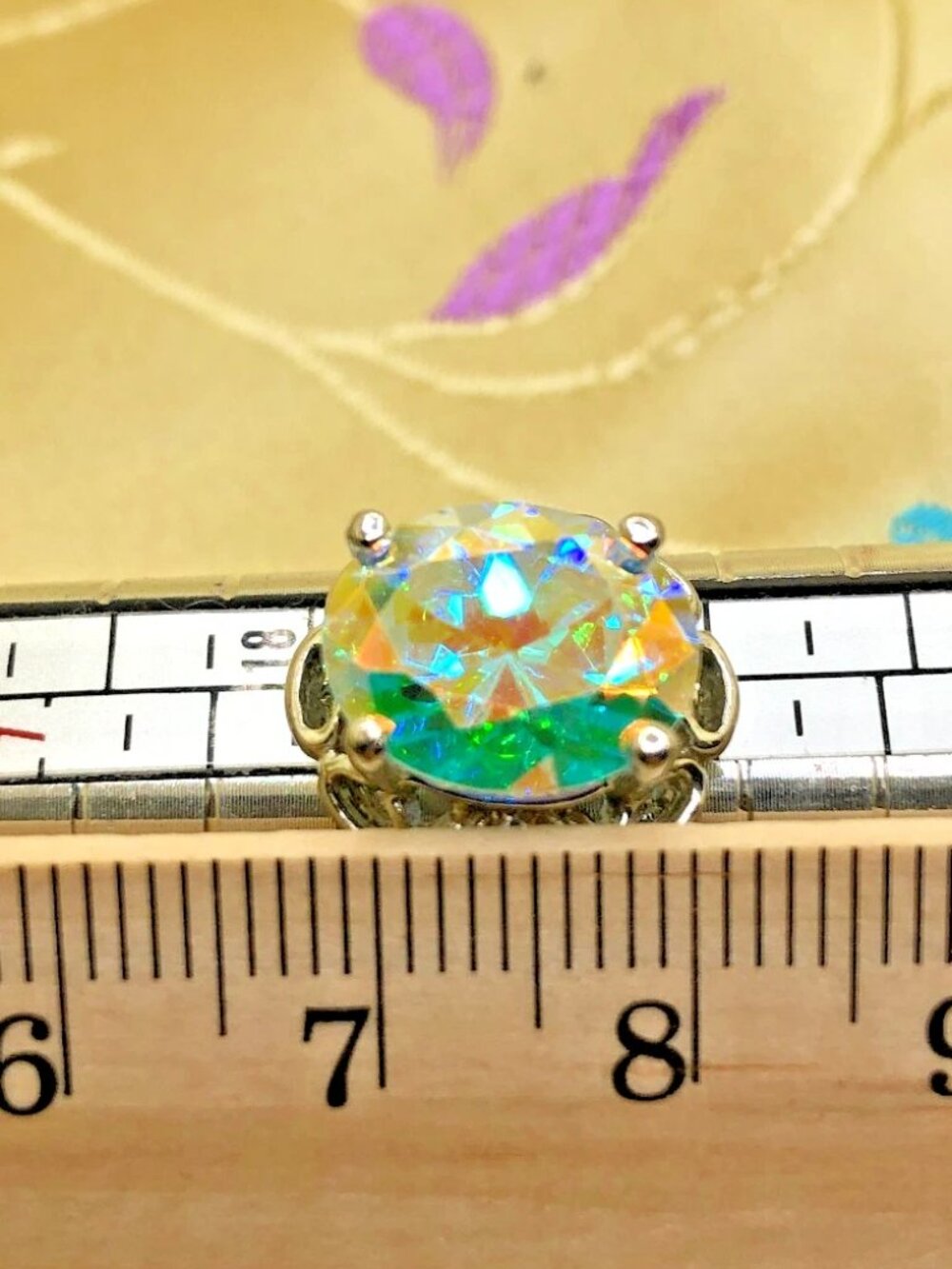 GORGEOUS Mystic Topaz Ring Women, FLASHLIGHT!! Sterling, True 8.5 - Picture 6 of 12